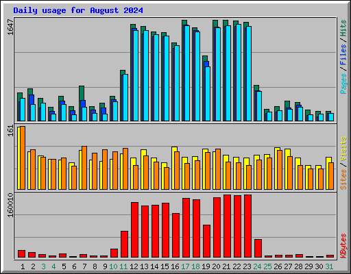 Daily usage for August 2024