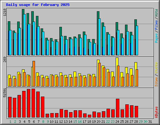 Daily usage for February 2025