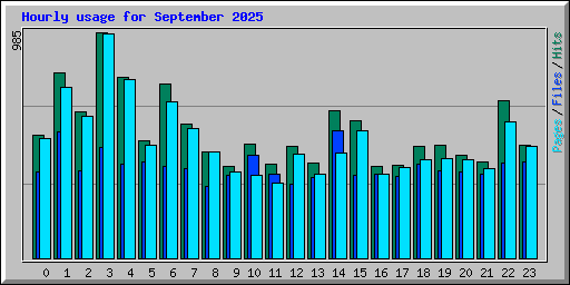 Hourly usage for September 2025