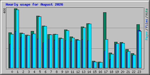 Hourly usage for August 2026